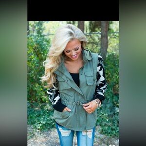 Aztec olive cinched, military jacket